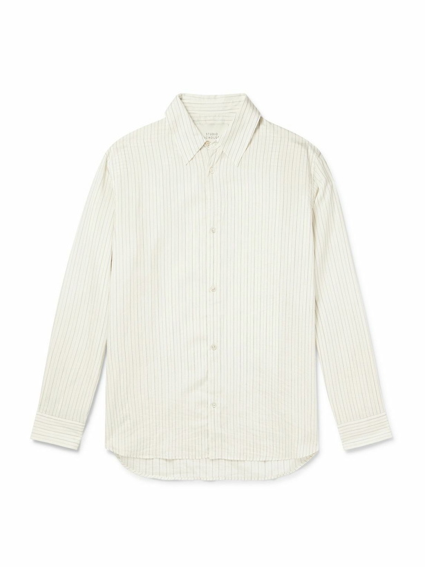 Photo: Studio Nicholson - View Striped Silk and Cotton-Blend Shirt - Neutrals