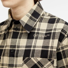 Off-White Men's Logo Check Flannel Shirt in Black