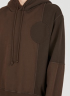 Contrast Panel Hooded Sweatshirt in Brown