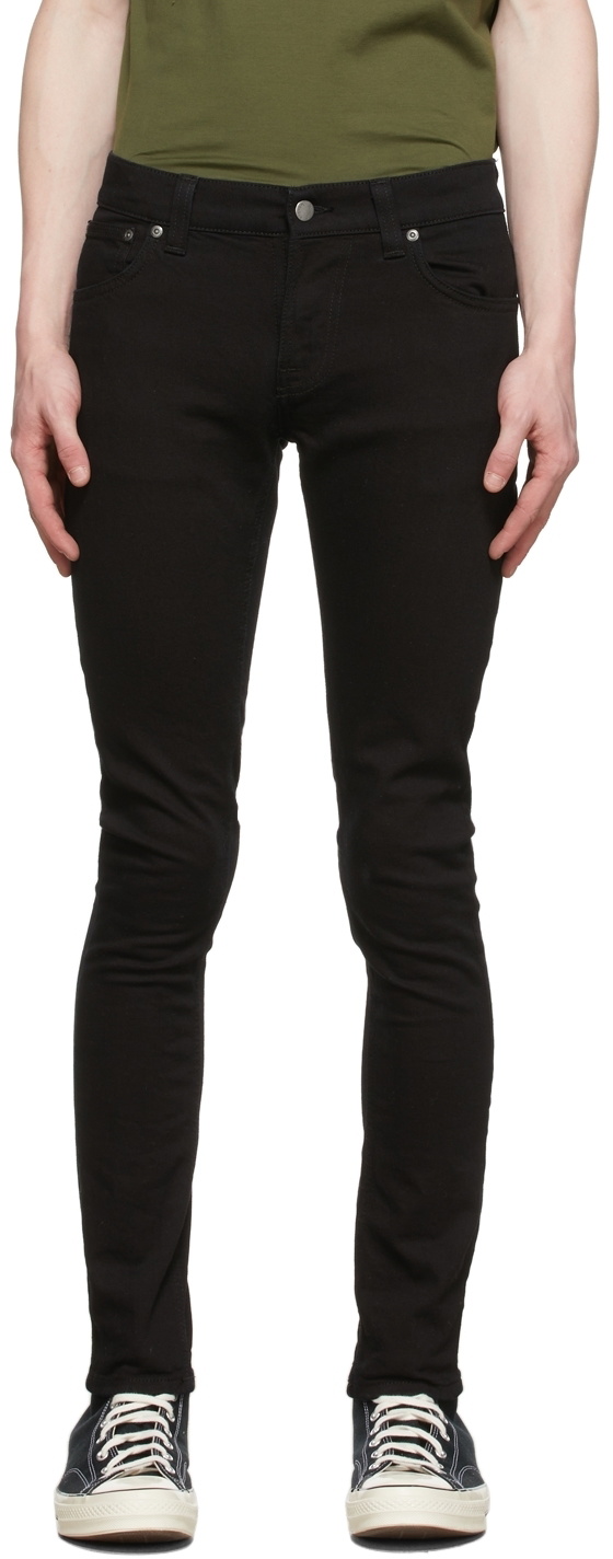 Nudie Jeans Black Tight Terry Jeans