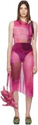 Paula Canovas Del Vas Pink Cutout Midi Dress