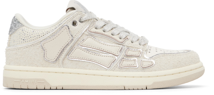 Photo: AMIRI Off-White Glitter Skel Top Low Sneakers