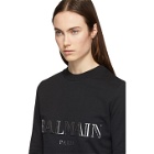 Balmain Black Cropped Logo Sweatshirt