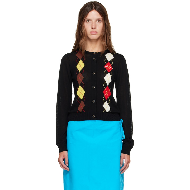 Photo: GANNI Black Argyle Cardigan
