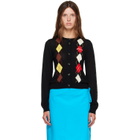 GANNI Black Argyle Cardigan