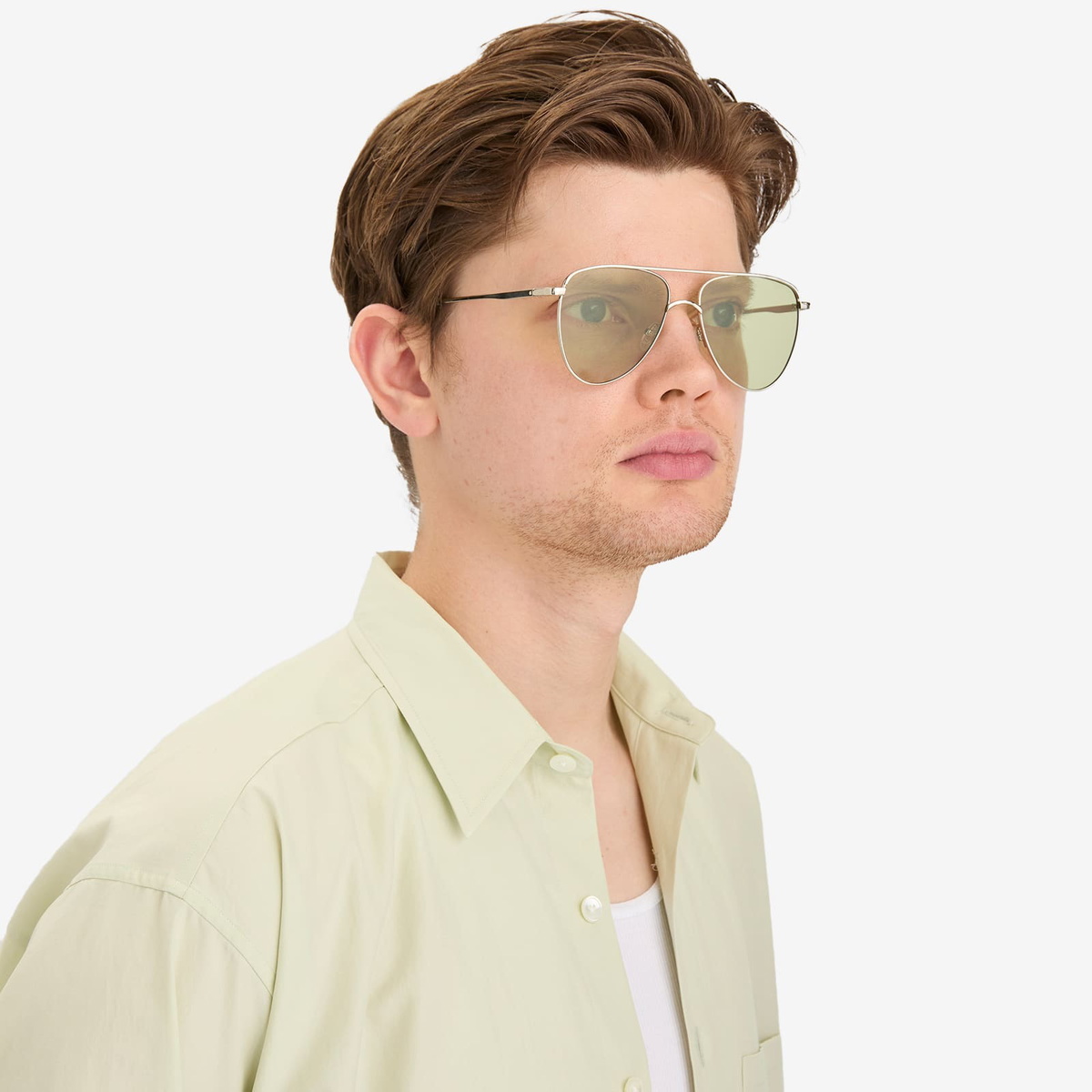 Le Specs The Duke Sunglasses in Silver/Sage Mono 