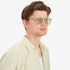 Le Specs The Duke Sunglasses in Silver/Sage Mono 