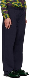 Double Rainbouu Navy Slouch Trousers