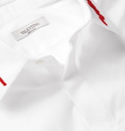 Valentino - Slim-Fit Logo-Embellished Cotton-Poplin Shirt - White