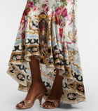 Camilla Floral silk satin maxi dress