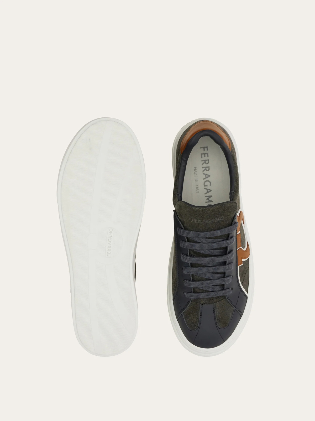 Ferragamo Mens Gancini sneaker in Grey