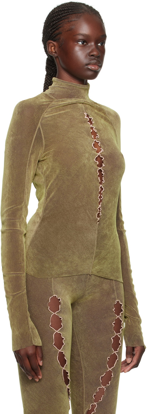 Rui Khaki Cutout Turtleneck