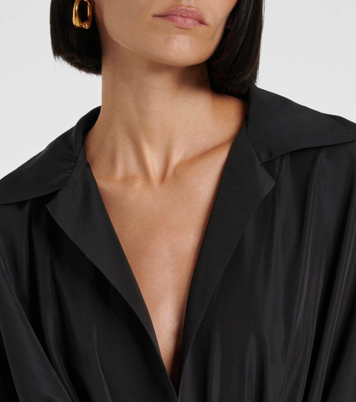 Norma Kamali Faux leather-trimmed maxi dress Norma Kamali