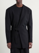 Fear of God - Crewneck Belted Virgin Wool-Blend Woven Jacket - Black