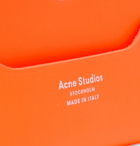 Acne Studios - Elmas Logo-Print Neon Leather Cardholder - Orange
