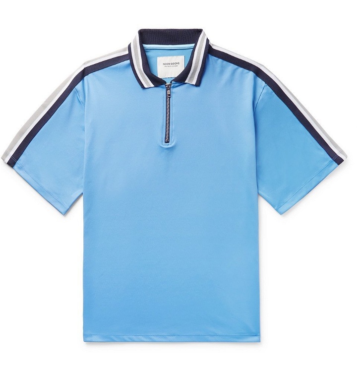 Photo: Noon Goons - Webbing-Trimmed Stretch-Jersey Polo Shirt - Men - Light blue