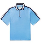 Noon Goons - Webbing-Trimmed Stretch-Jersey Polo Shirt - Men - Light blue