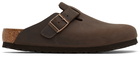 Birkenstock Brown Soft Footbed Boston Clogs