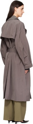 The Frankie Shop Gray Mavis Oversized Trench Coat