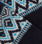 Mr P. - Intarsia-Knit Socks - Blue