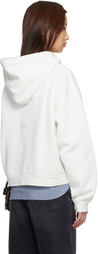 Acne Studios White Logo Fleece Hoodie