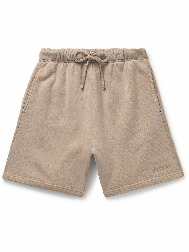 Photo: CHERRY LA - Baja Logo-Embroidered Cotton-Jersey Drawstring Shorts - Brown