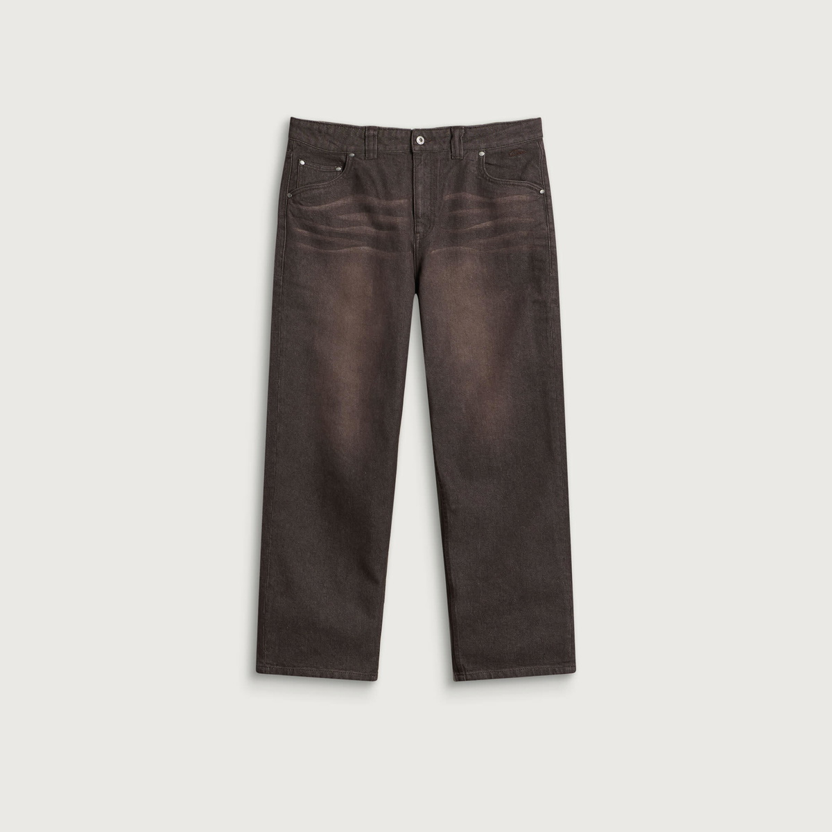 Dime Men's Baggy Denim Pants in Sandblasted Dark Brown
