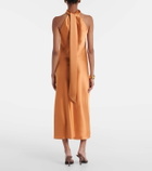 Galvan Sienna halterneck satin midi dress