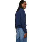 A.P.C. Navy Oversized Cable-Knit Sweater