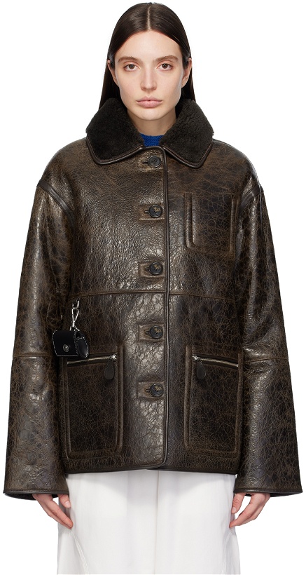 Photo: Saks Potts Brown Ada Reversible Leather Jacket