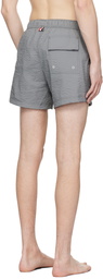 Thom Browne Gray Striped Swim Shorts