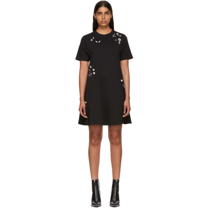 McQ Alexander McQueen Black Beaded Babydoll Dress McQ Alexander McQueen McQ Alexander McQueen Black Beaded Babydoll Dress McQ Alexander McQueen