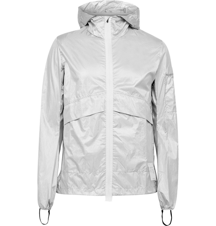 Photo: Satisfy - Packable Reflective Printed Ripstop Hooded Jacket - Silver