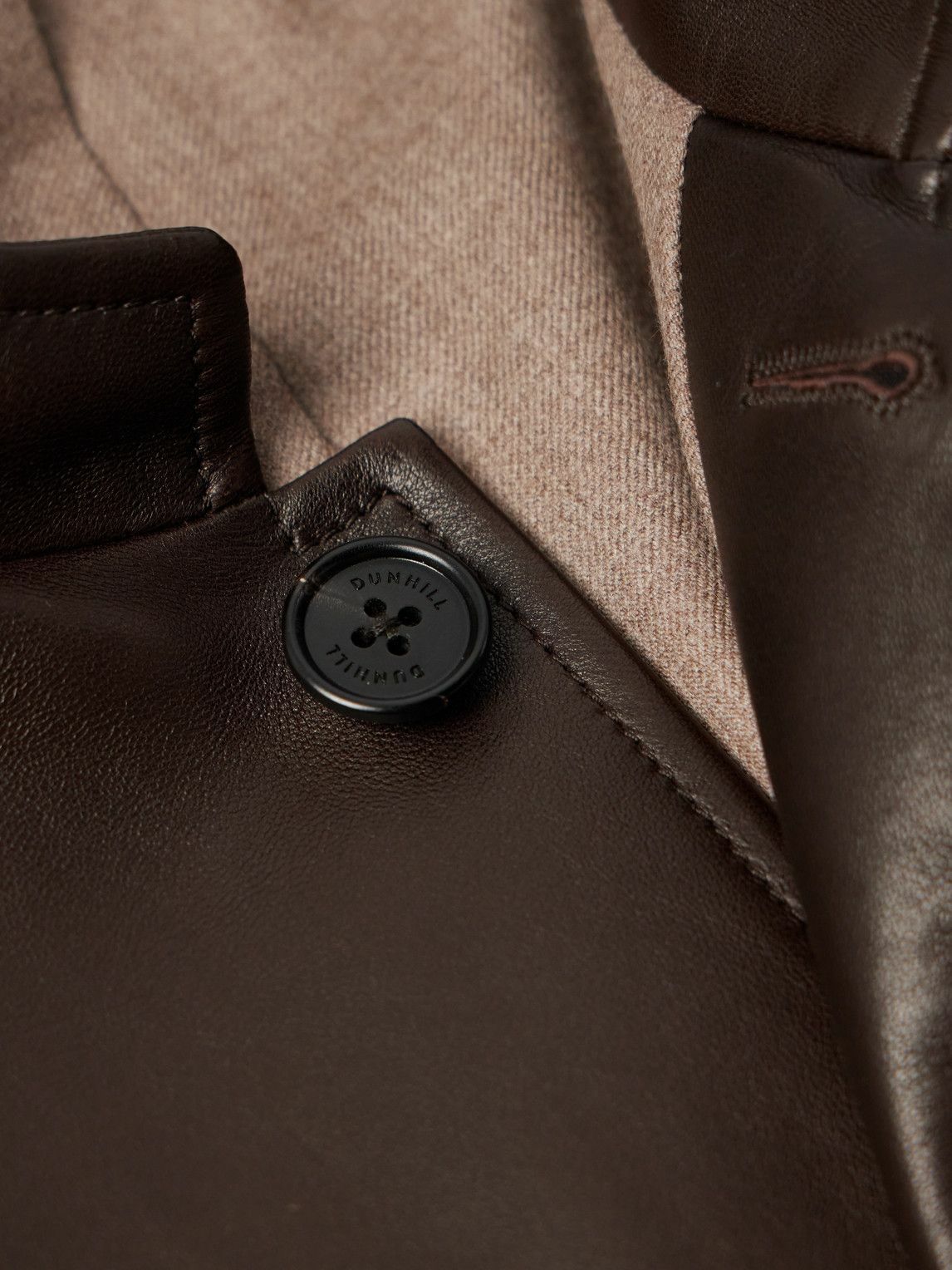 Dunhill - Nehru-Collar Leather Driving Jacket - Brown