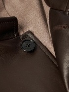 Dunhill - Nehru-Collar Leather Driving Jacket - Brown