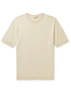 Agnona - Cotton and Silk-Blend T-Shirt - Neutrals