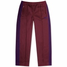 Needles Women's Poly Smooth Track Pant in Wine