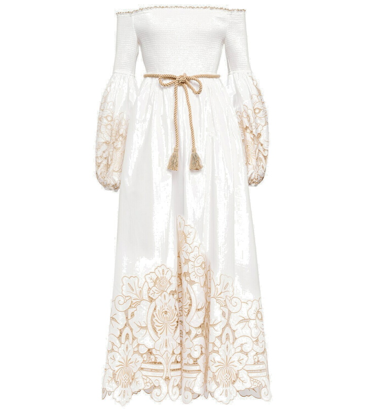 Photo: Zimmermann Embroidered off-shoulder cotton midi dress