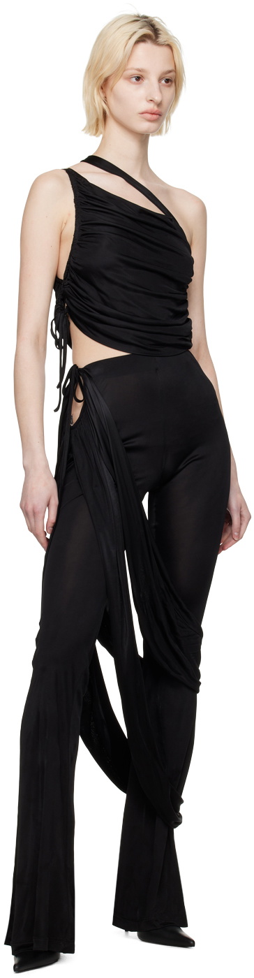 ANDREĀDAMO Black Draped Tank Top