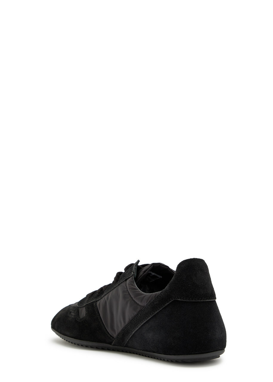 Rick Owens Panelled Nylon and Suede Sneakers Black