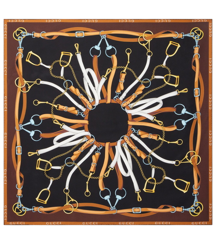 Photo: Gucci Printed silk twill scarf