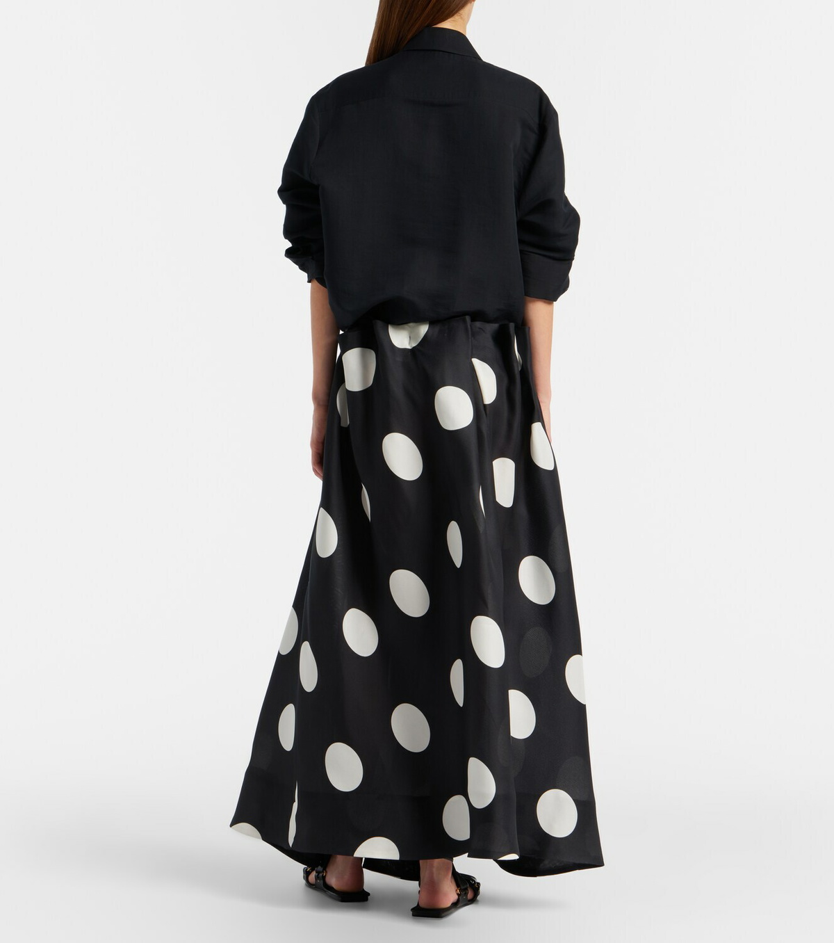 Khaite Riley polka-dot silk maxi skirt
