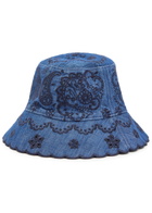 Zimmermann Embroidered Denim Bucket hat Blue