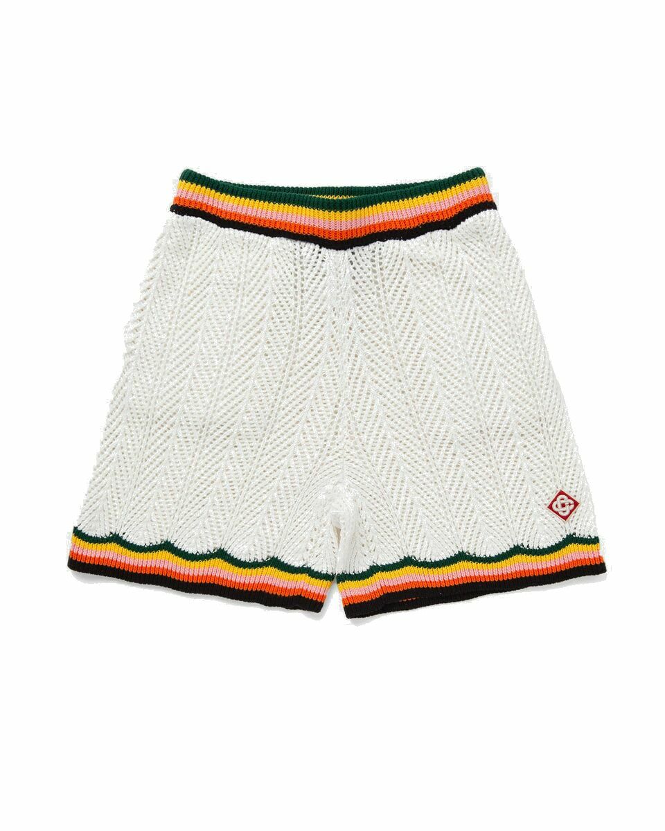 Photo: Casablanca Chevron Lace Shorts White - Mens - Casual Shorts