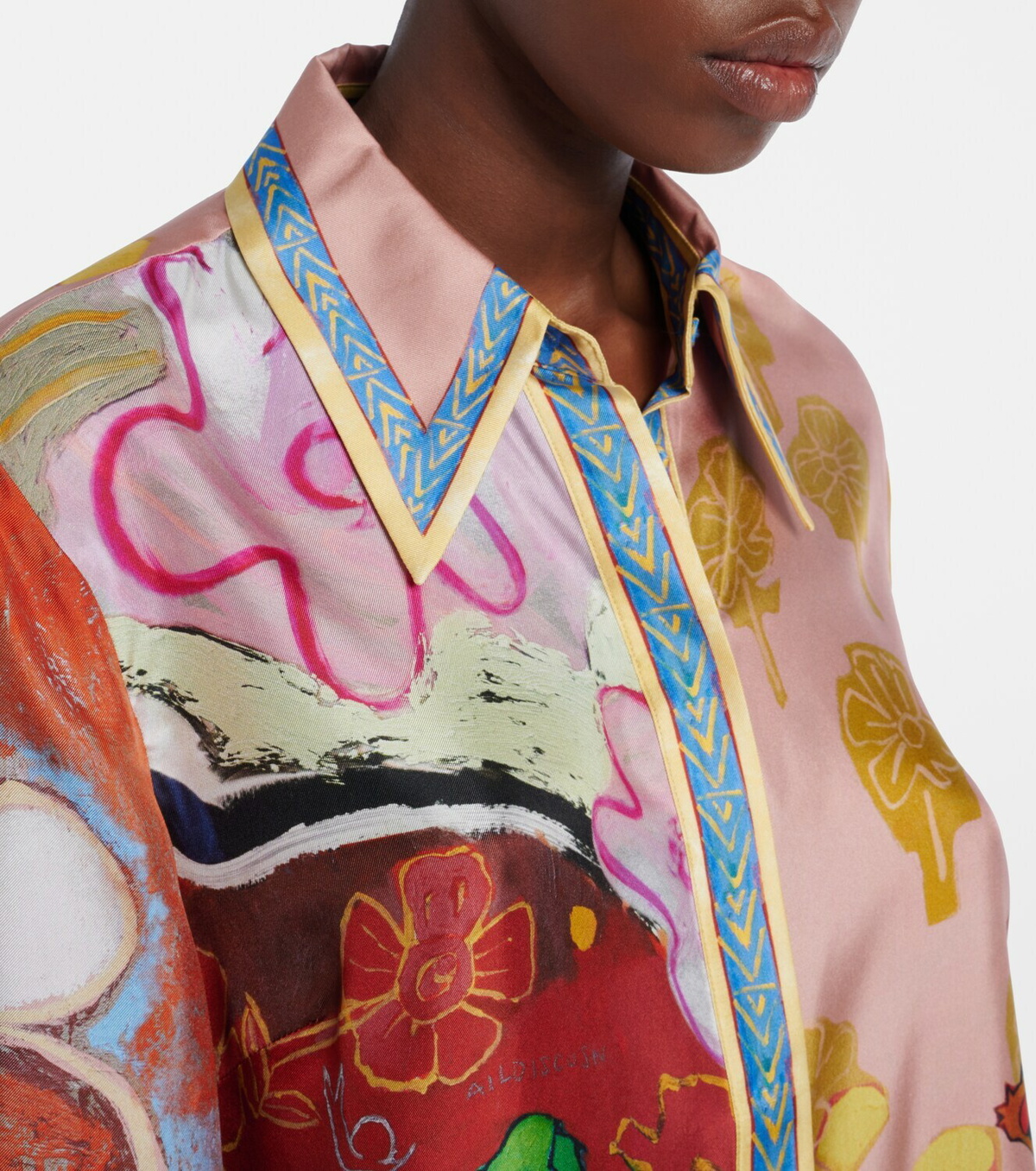 Alémais Mlak printed silk twill shirt