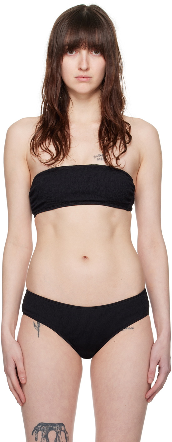 black bandeau swim top
