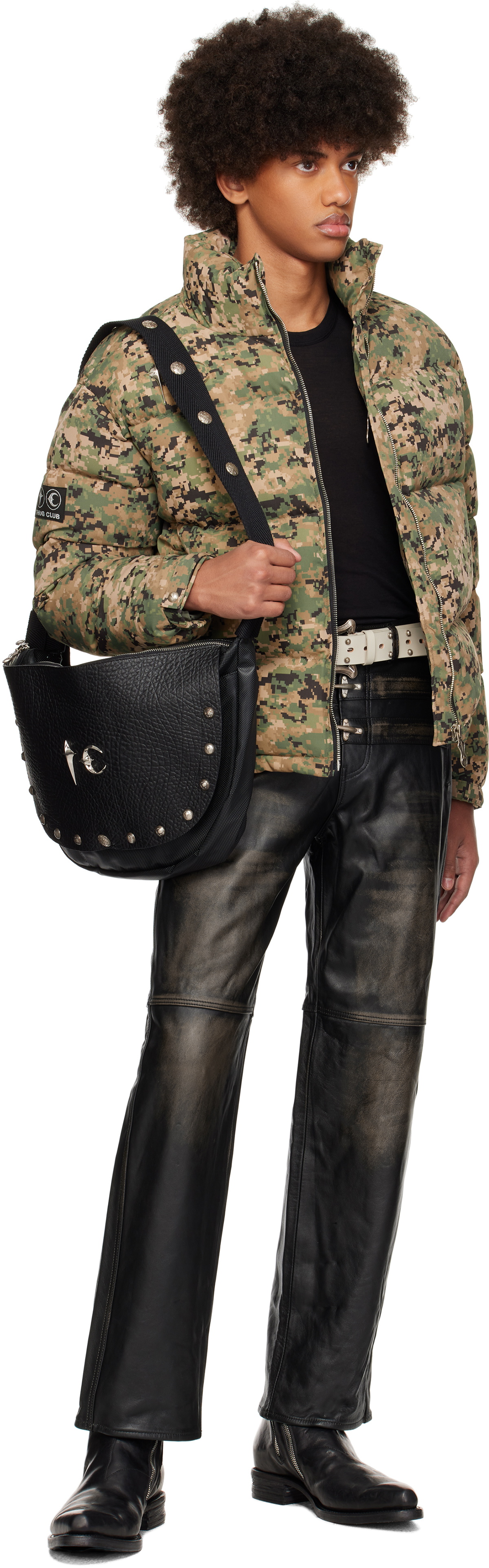 Thug Club Black Bio Soldier Leather Pants Thug Club