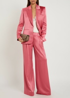 Alice + Olivia Eric Wide-leg Satin Trousers Pink
