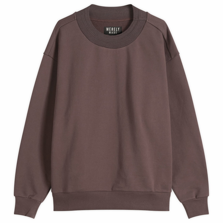 Photo: Merely Made Men's Wide Rib Sweatshirt in Brown