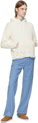 Marni Off-White Dishevelled Cotton Hoodie